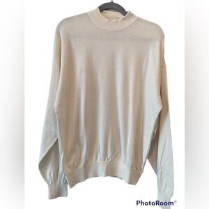 Vintage Baracuta Sweater Pullover Silk and Cotton Mens    X-Large Off White